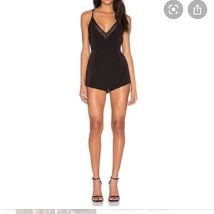 Kendall & Kylie Black Romper with Mesh Detail